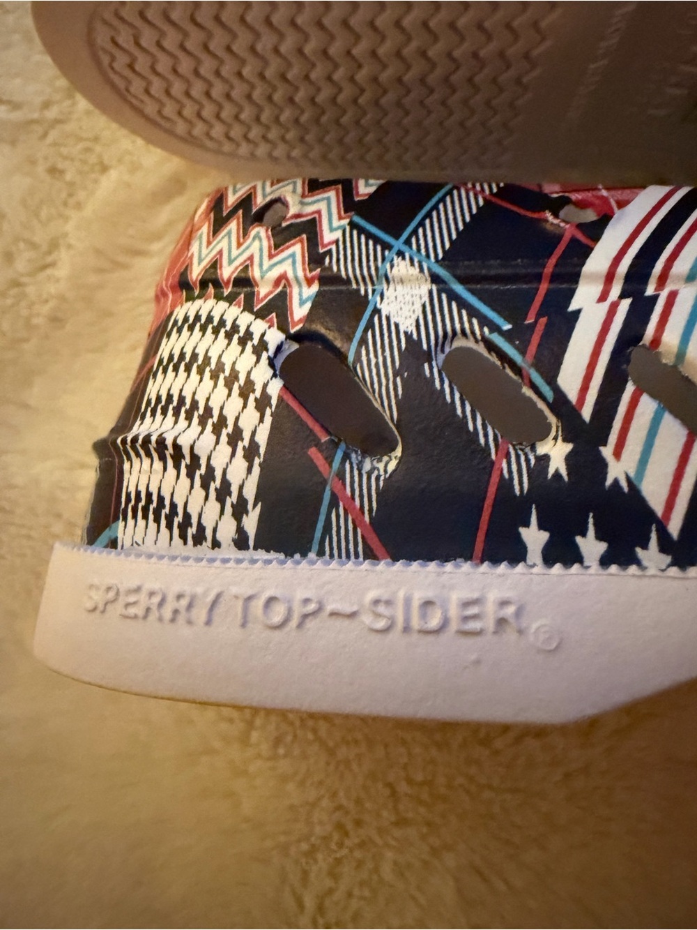 Sperry Patchwork Slip-On Sneakers in Red, Blue & Black - Picture 7 of 7
